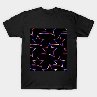 Fast Stars Red White Blue on Black Repeat 5748 T-Shirt